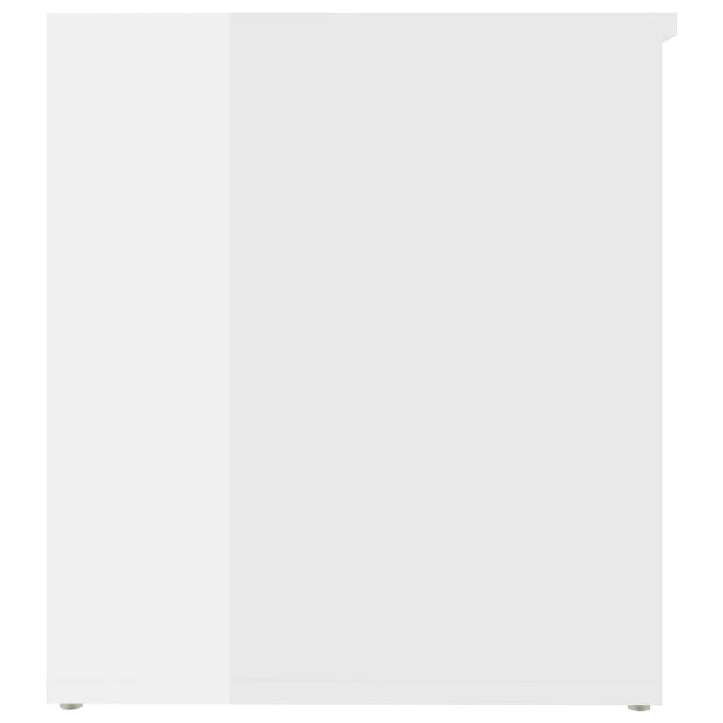 Cufăr depozitare, alb extralucios, 84x42x46 cm, lemn compozit - Lando