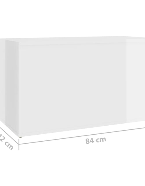 Încărcați imaginea în vizualizatorul Galerie, Cufăr depozitare, alb extralucios, 84x42x46 cm, lemn compozit - Lando
