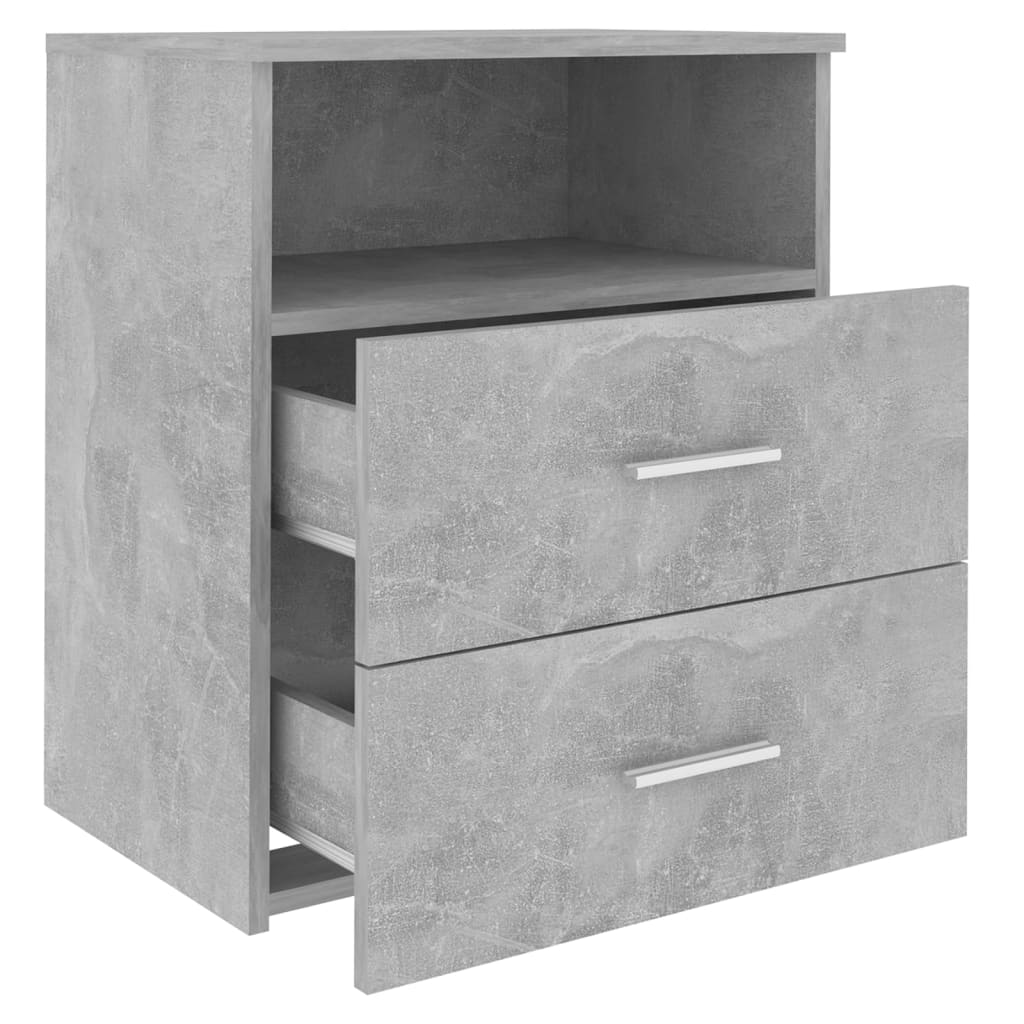 Noptiere, 2 buc, gri beton, 50x32x60 cm - Lando