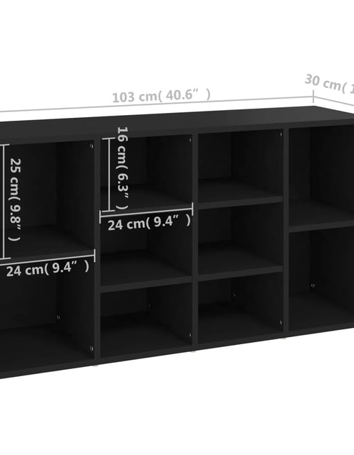 Загрузите изображение в средство просмотра галереи, Banchetă pantofar, negru, 103x30x54,5 cm, PAL - Lando
