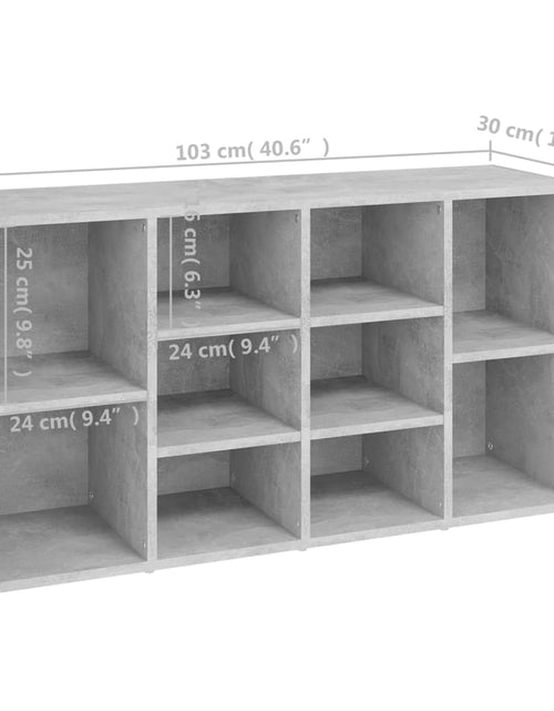 Загрузите изображение в средство просмотра галереи, Banchetă pantofar, gri beton, 103x30x54,5 cm, PAL - Lando
