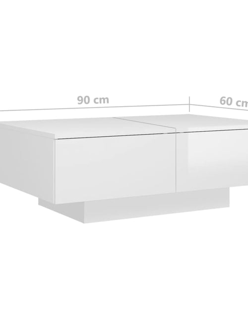 Загрузите изображение в средство просмотра галереи, Măsuță de cafea, alb extralucios, 90x60x31 cm, PAL Lando - Lando
