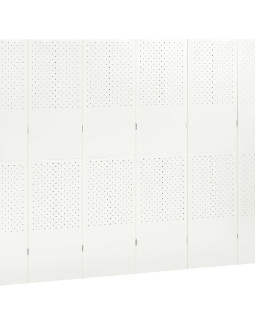 Загрузите изображение в средство просмотра галереи, Paravan de cameră cu 6 panouri, alb, 240x180 cm, oțel - Lando
