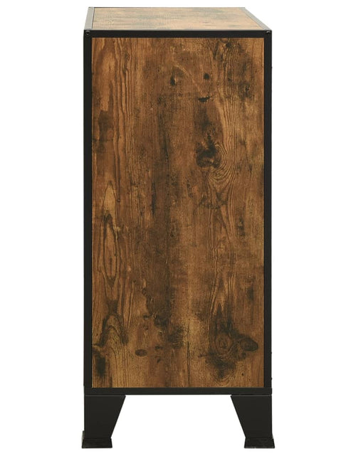 Încărcați imaginea în vizualizatorul Galerie, Dulap de depozitare în stil rustic,maro,72x36x82cm,metal și MDF - Lando
