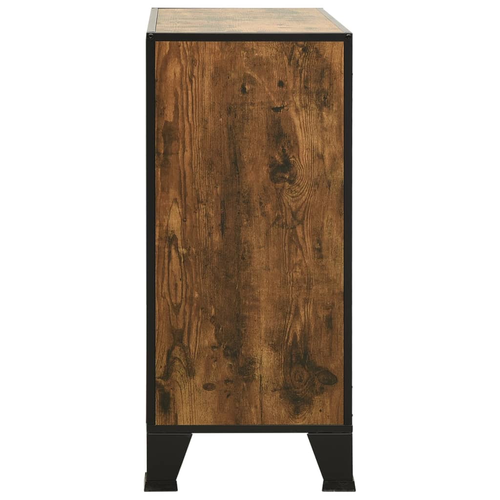 Dulap de depozitare în stil rustic,maro,72x36x82cm,metal și MDF - Lando