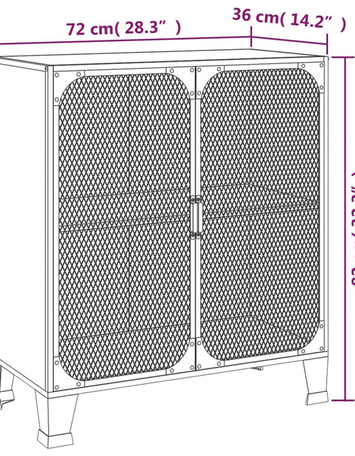 Încărcați imaginea în vizualizatorul Galerie, Dulap de depozitare în stil rustic,maro,72x36x82cm,metal și MDF - Lando
