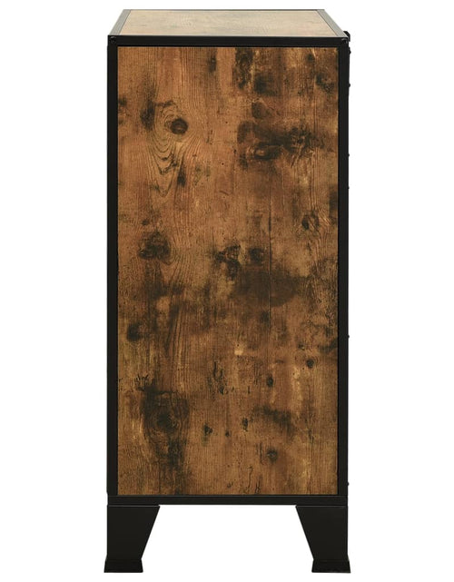 Încărcați imaginea în vizualizatorul Galerie, Dulap de depozitare ,maro rustic,72x36x82cm,metal și MDF - Lando
