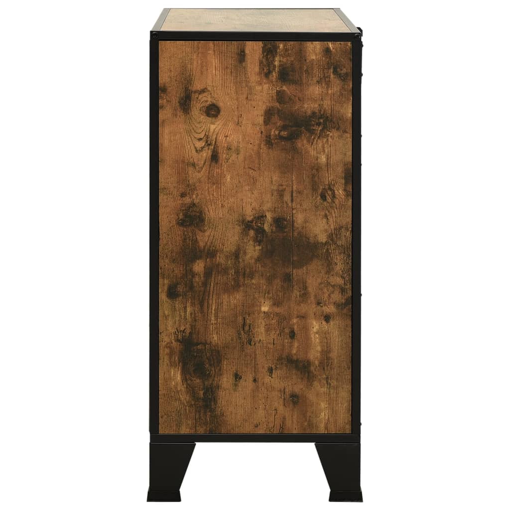 Dulap de depozitare ,maro rustic,72x36x82cm,metal și MDF - Lando