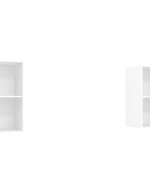 Încărcați imaginea în vizualizatorul Galerie, Dulapuri TV suspendate, 2 buc., alb extralucios, lemn prelucrat Lando - Lando
