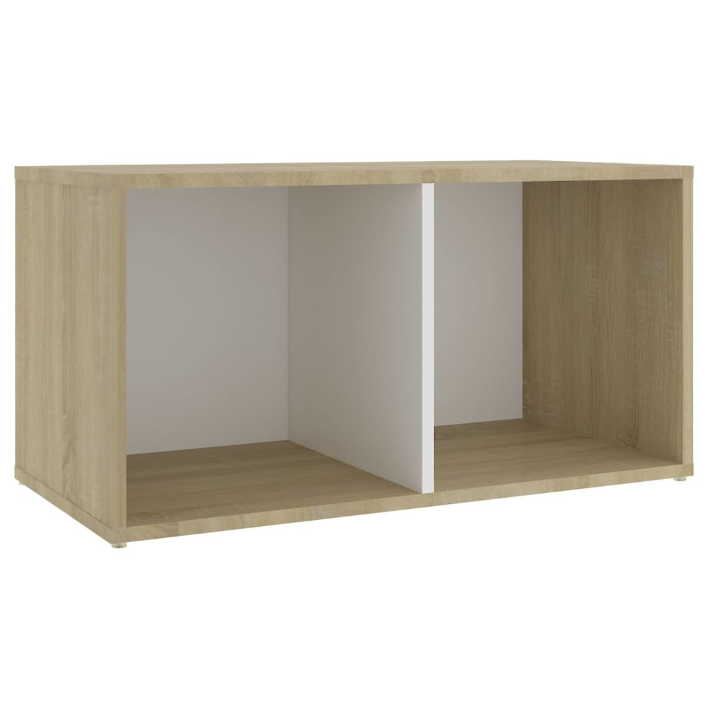 Dulap TV 2 buc alb/stejar Sonoma 72x35x36,5 cm, lemn prelucrat - Lando