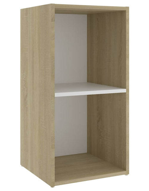 Încărcați imaginea în vizualizatorul Galerie, Dulap TV 2 buc alb/stejar Sonoma 72x35x36,5 cm, lemn prelucrat - Lando
