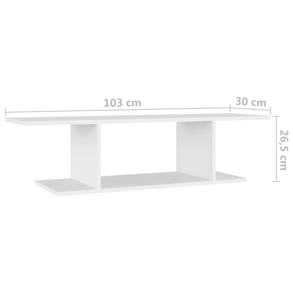 Dulap TV montaj pe perete, alb, 103x30x26,5 cm Lando - Lando