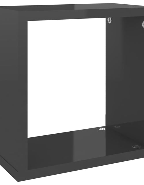 Încărcați imaginea în vizualizatorul Galerie, Raft de perete cub, 6 buc., gri extralucios, 26x15x26 cm, PAL Lando - Lando
