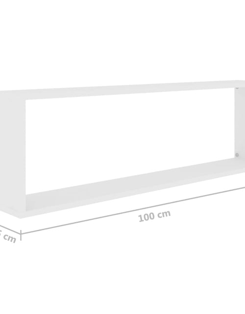 Încărcați imaginea în vizualizatorul Galerie, Rafturi de perete cub, 2 buc., alb, 100x15x30 cm, PAL - Lando
