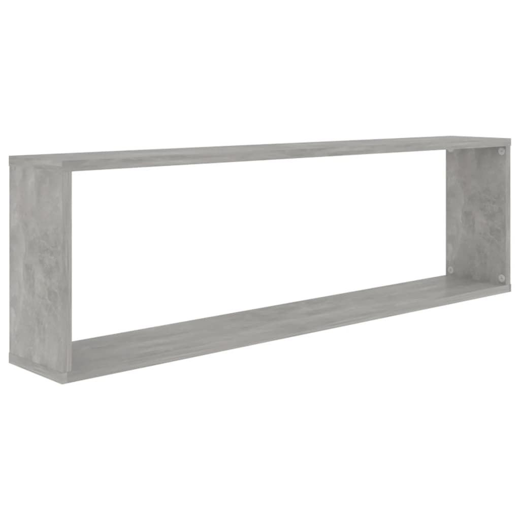 Rafturi de perete cub, 2 buc., gri beton, 100x15x30 cm, PAL - Lando