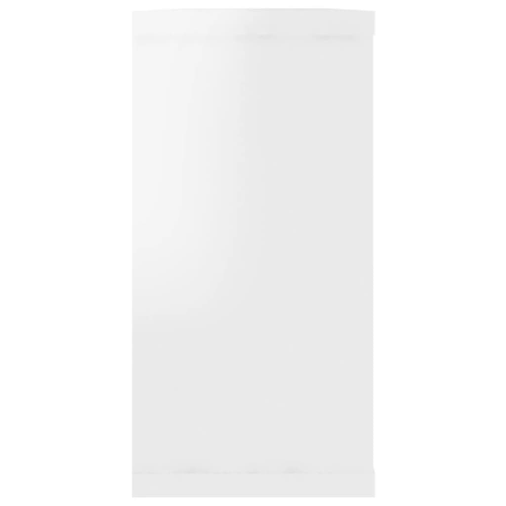 Rafturi de perete cub, 4 buc., alb extralucios, 100x15x30 cm, PAL - Lando