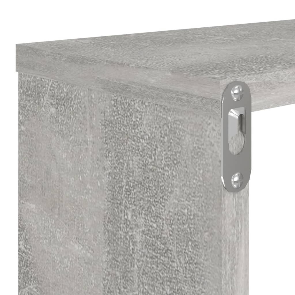 Rafturi de perete cub, 2 buc., gri beton, 80x15x26,5 cm, PAL Lando - Lando