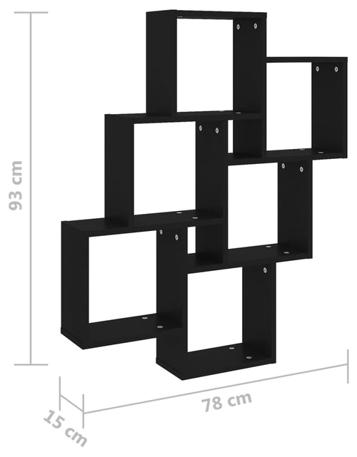 Încărcați imaginea în vizualizatorul Galerie, Raft de perete cub, negru, 78x15x93 cm, PAL Lando - Lando
