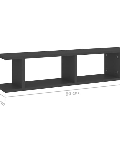 Загрузите изображение в средство просмотра галереи, Rafturi de perete, 2 bucâți, gri, 90x18x20 cm, PAL Lando - Lando
