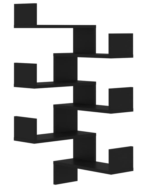 Încărcați imaginea în vizualizatorul Galerie, Rafturi de perete pe colț, 2 buc, negru, 40x40x50 cm PAL Lando - Lando
