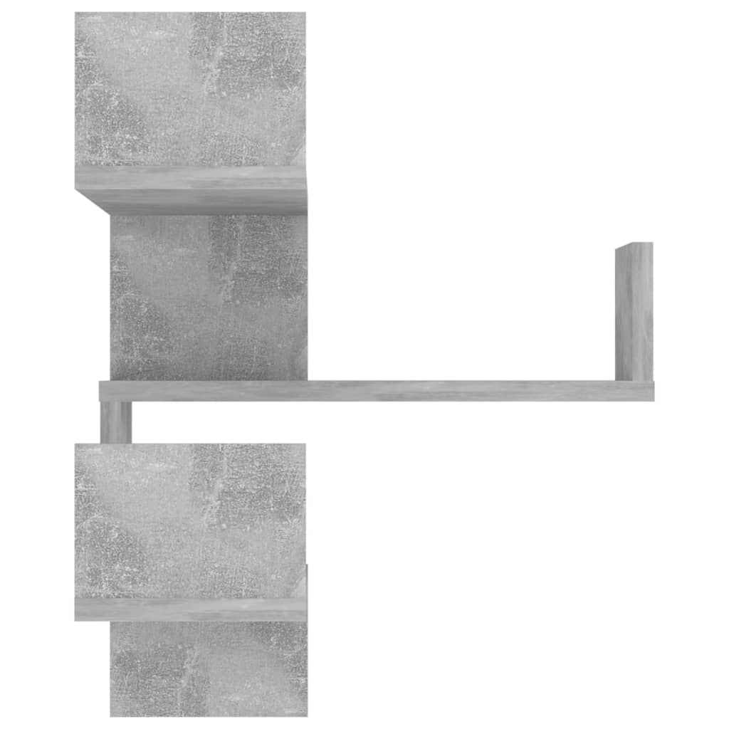 Raft de perete pe colț, gri beton, 40x40x50 cm, PAL Lando - Lando