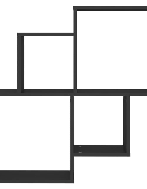 Încărcați imaginea în vizualizatorul Galerie, Raft de perete cub, negru, 80x15x78,5 cm, PAL Lando - Lando
