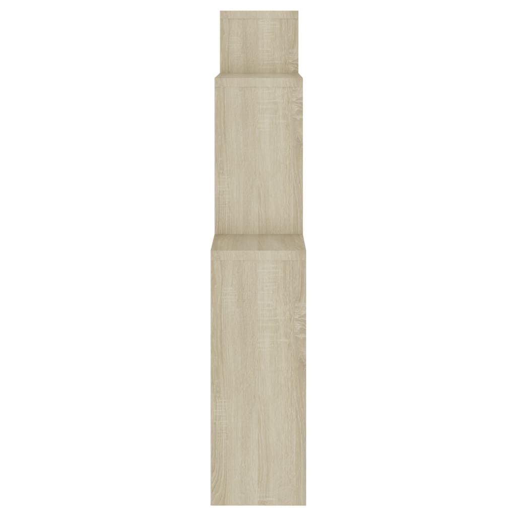 Raft de perete cub, stejar sonoma, 80x15x78,5cm, lemn prelucrat Lando - Lando