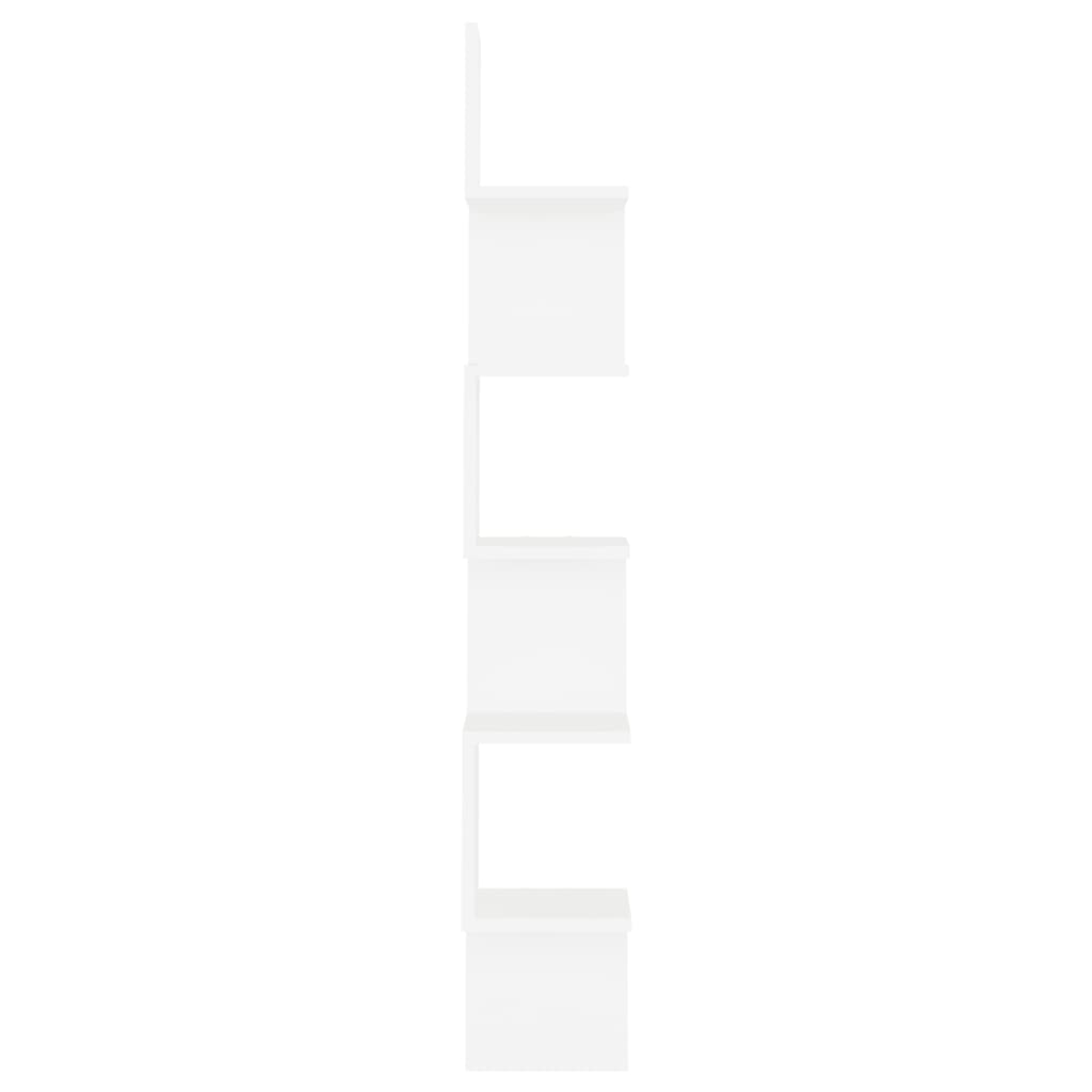 Raft de perete de colț, alb, 20x20x127,5 cm, PAL Lando - Lando