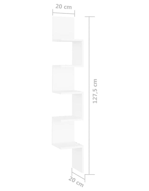 Загрузите изображение в средство просмотра галереи, Raft de perete de colț, alb, 20x20x127,5 cm, PAL Lando - Lando
