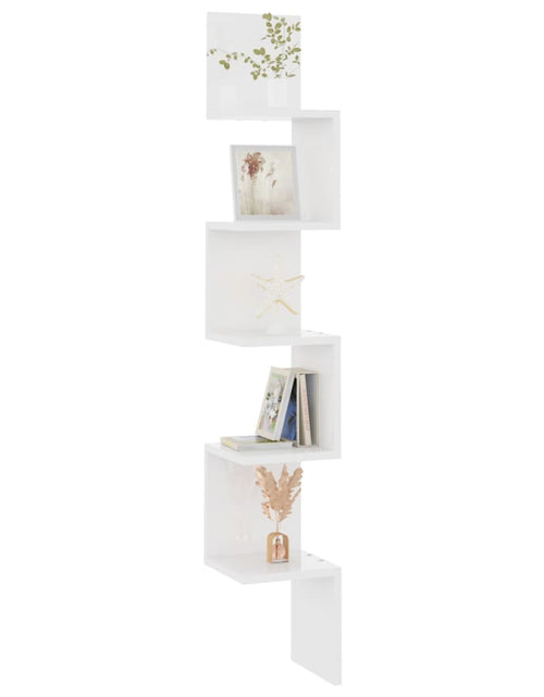 Încărcați imaginea în vizualizatorul Galerie, Raft de perete, alb extralucios, 20x20x127,5 cm, PAL Lando - Lando
