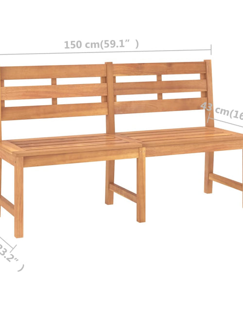 Загрузите изображение в средство просмотра галереи, Bancă de grădină, 150 cm, lemn masiv de tec - Lando
