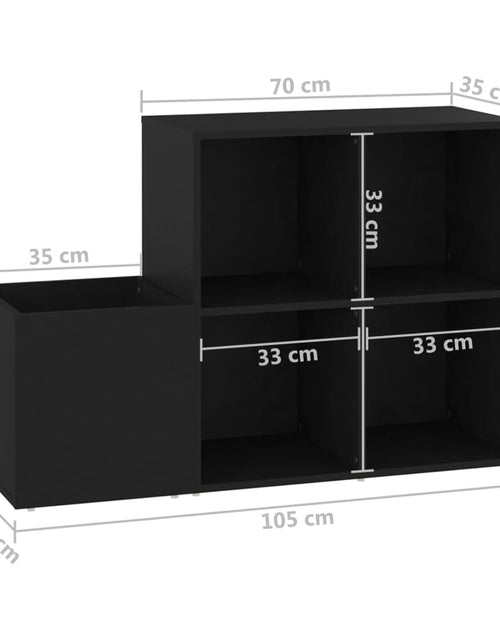Încărcați imaginea în vizualizatorul Galerie, Pantofar de hol, negru, 105x35,5x70 cm, PAL - Lando
