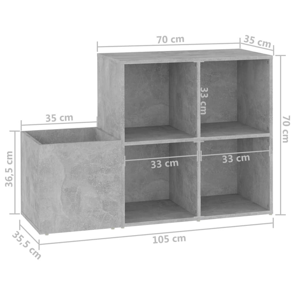 Pantofar de hol, gri beton, 105x35,5x70 cm, PAL - Lando