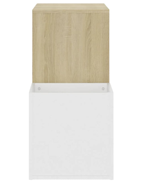 Încărcați imaginea în vizualizatorul Galerie, Pantofar de hol, alb și stejar sonoma, 105x35,5x70 cm, PAL - Lando
