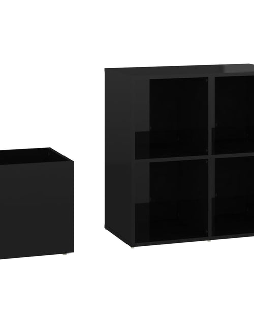 Încărcați imaginea în vizualizatorul Galerie, Pantofar de hol, negru extralucios, 105x35,5x70 cm, PAL - Lando
