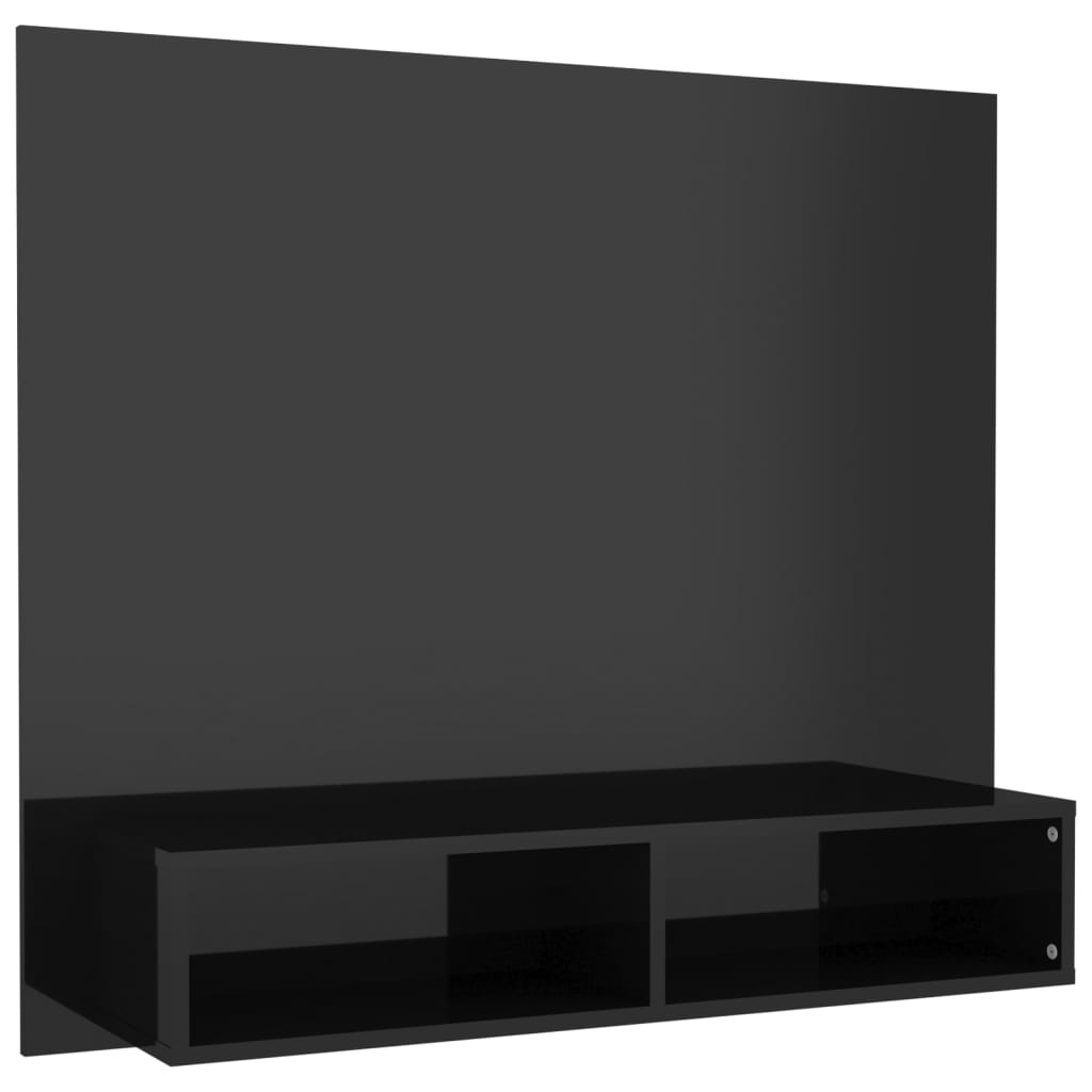 Dulap TV montat pe perete negru extralucios 102x23,5x90 cm PAL Lando - Lando