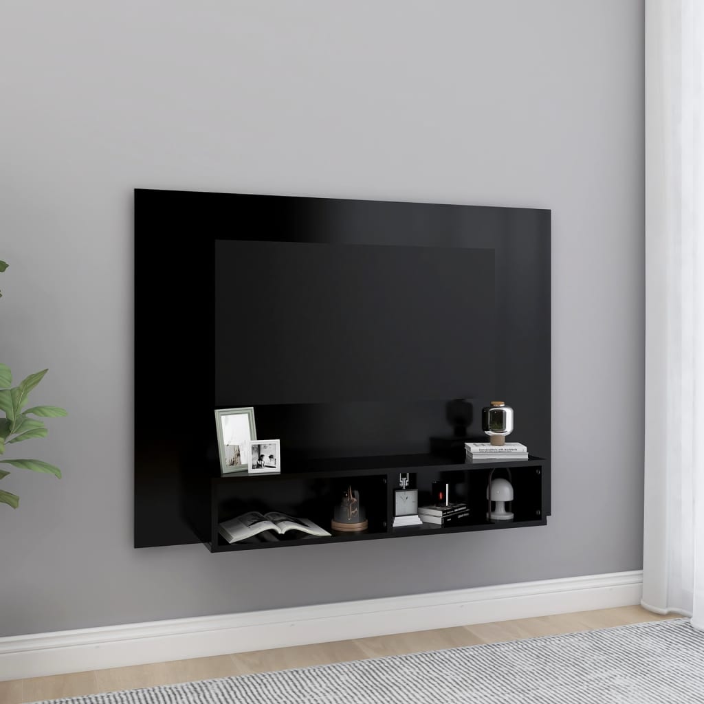 Comodă TV de perete, negru, 120x23,5x90 cm, PAL Lando - Lando