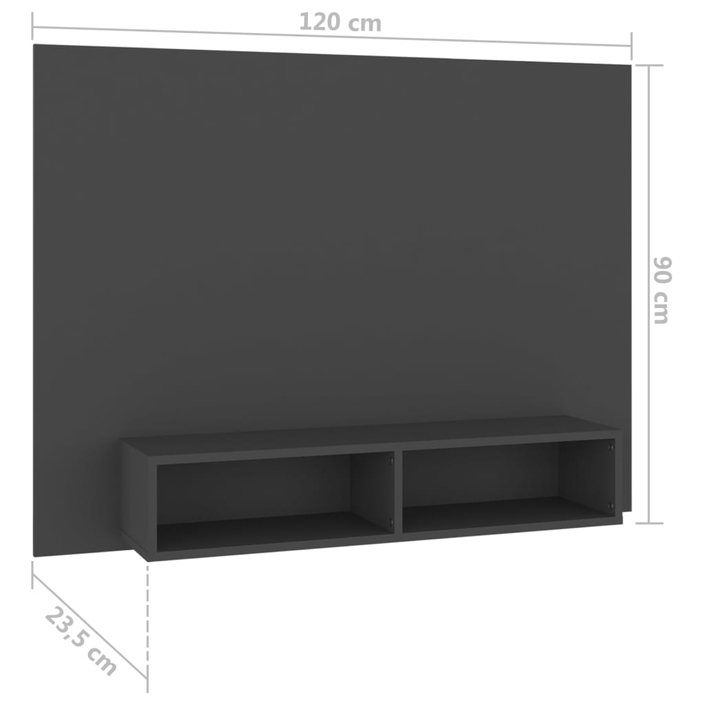 Comodă TV de perete, gri, 120x23,5x90 cm, PAL Lando - Lando