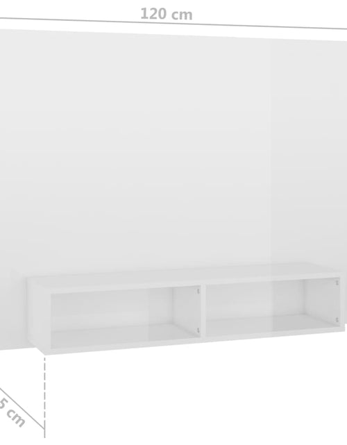 Încărcați imaginea în vizualizatorul Galerie, Comodă TV de perete, alb extralucios, 120x23,5x90 cm, PAL Lando - Lando
