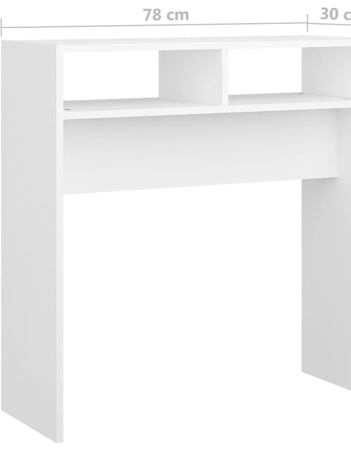 Загрузите изображение в средство просмотра галереи, Măsuță consolă, alb, 78x30x80 cm, lemn prelucrat - Lando
