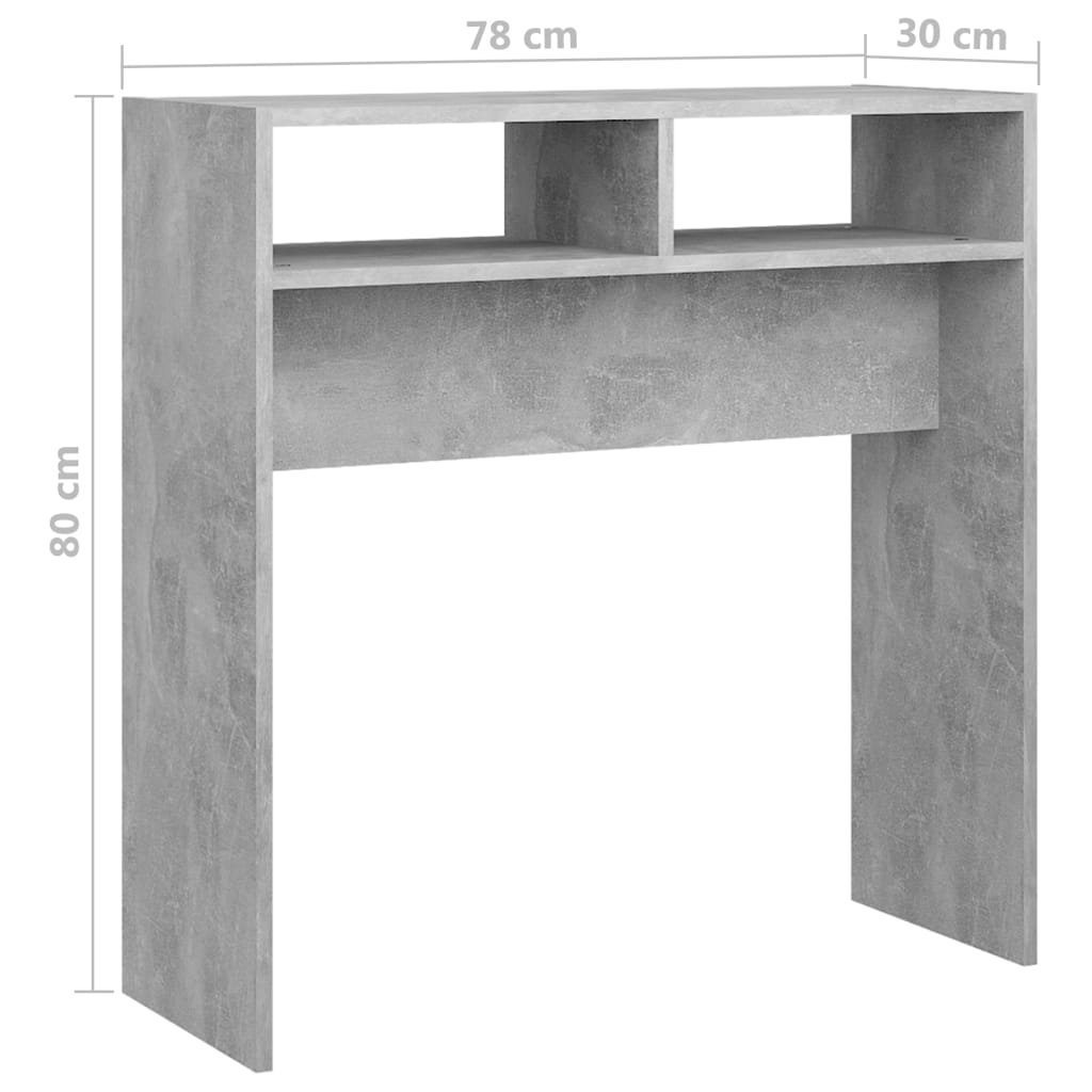 Masă consolă, gri beton, 78x30x80 cm, PAL Lando - Lando