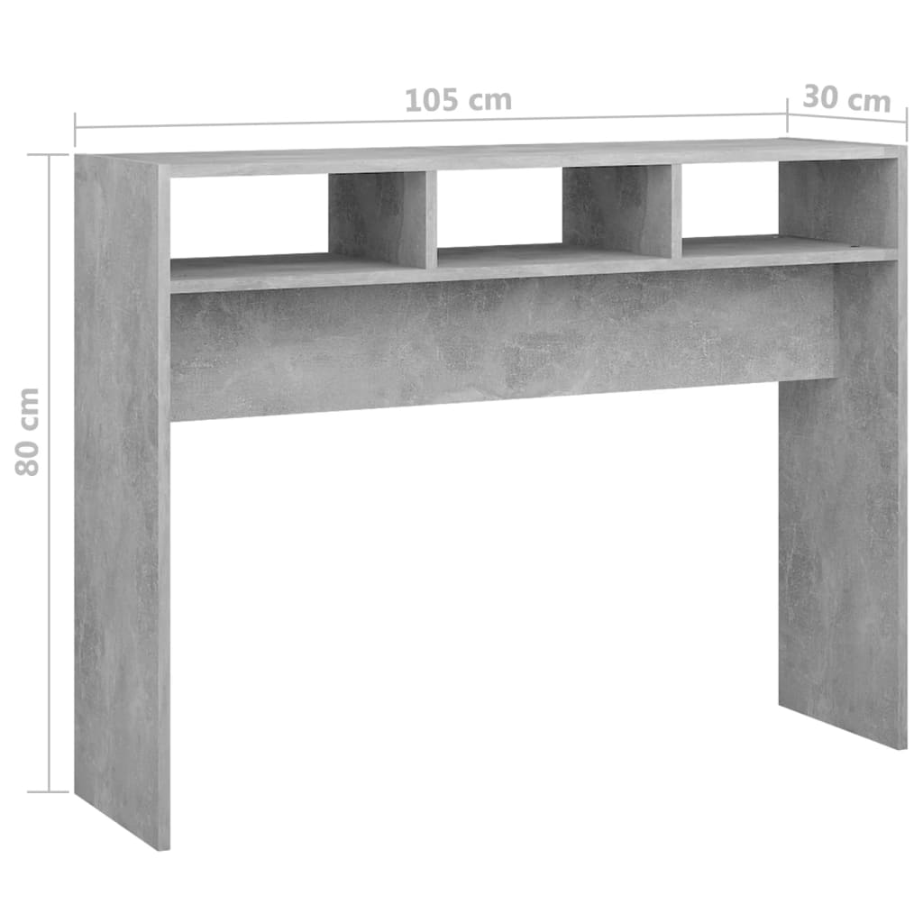 Masă consolă, gri beton, 105x30x80 cm, PAL Lando - Lando