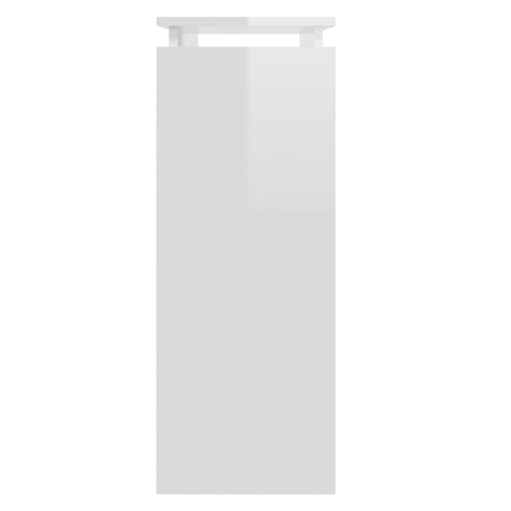 Masă consolă, alb extralucios, 80x30x80 cm, PAL - Lando