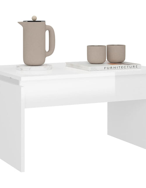Încărcați imaginea în vizualizatorul Galerie, Măsuță de cafea, alb extralucios, 68x50x38 cm, PAL Lando - Lando
