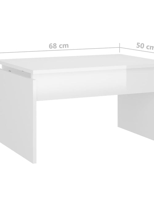 Загрузите изображение в средство просмотра галереи, Măsuță de cafea, alb extralucios, 68x50x38 cm, PAL Lando - Lando
