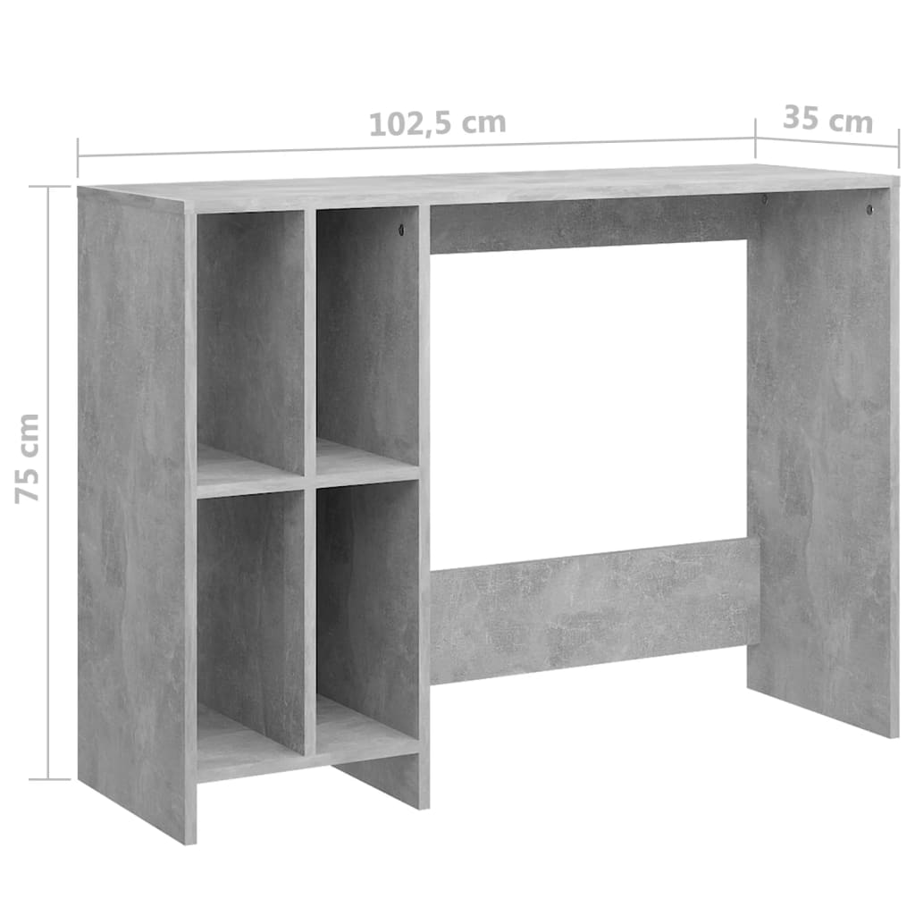 Birou Notebook, gri beton, 102,5x35x75 cm, PAL - Lando