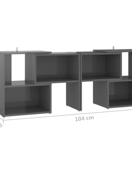 Загрузите изображение в средство просмотра галереи, Comodă TV, gri extralucios, 104x30x52 cm, PAL Lando - Lando
