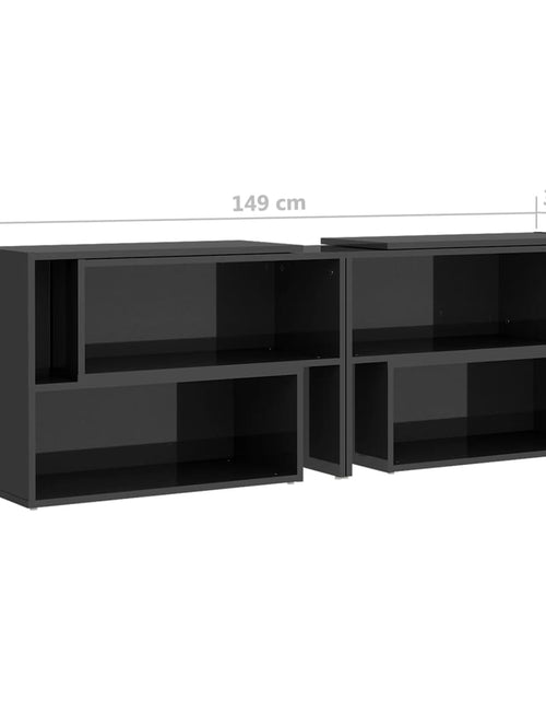 Загрузите изображение в средство просмотра галереи, Comodă TV, gri extralucios, 149x30x52 cm, PAL Lando - Lando
