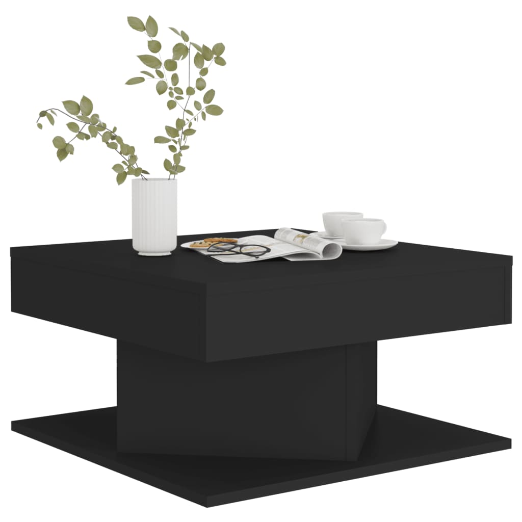 Măsuță de cafea, negru, 57x57x30 cm, lemn prelucrat - Lando