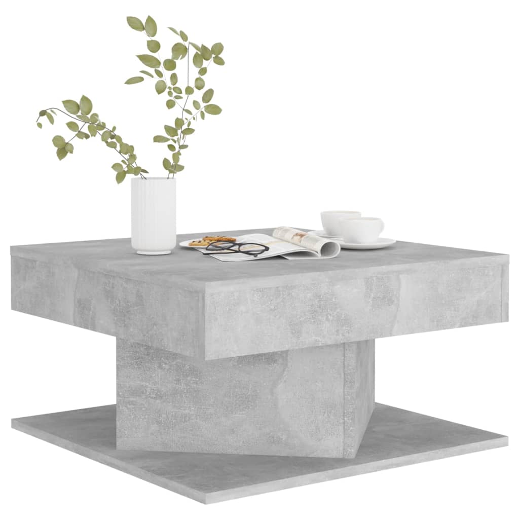 Măsuță de cafea, gri beton, 57x57x30 cm, PAL - Lando